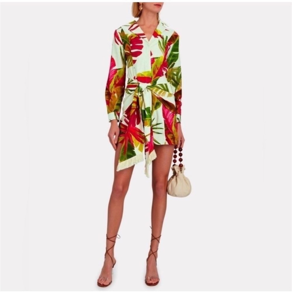 FARM Rio Leafy Green and Red Mini Dress